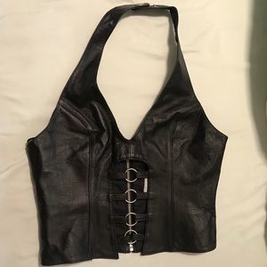 VINTAGE Wilson’s leather crop halter top